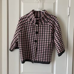 High Waist Medium Weight Pink Patterned Jacket 