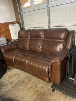 Leather recliner couch