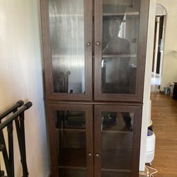 FREE- Bookshelf W/ Glass Doors 