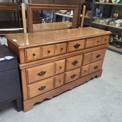 Vintage dresser $44, Vintage rectangular mirror $25