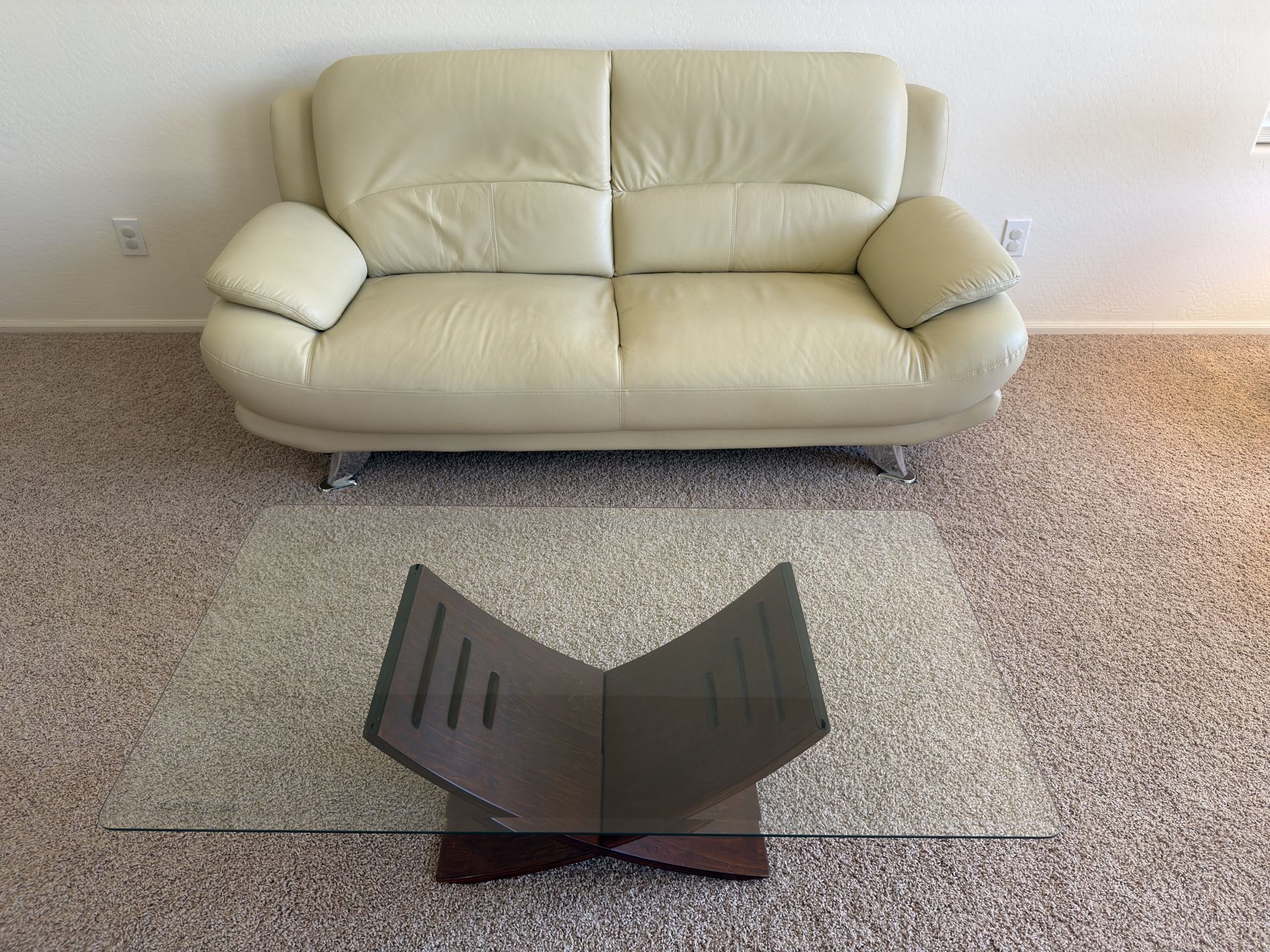 Glass And Wood Coffee table Set