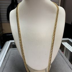 14K Yellow Gold Hollow Curb Link Chain - 33.6 Grams (27”)