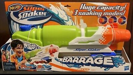 Nerf Super Soaker Barrage Large Water Blaster Squirt Gun 3 Modes / NEW