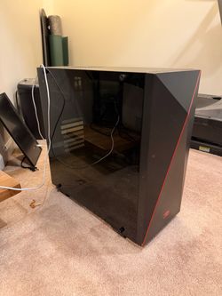 Black Mid-Tower ATX PC Case Red Accents