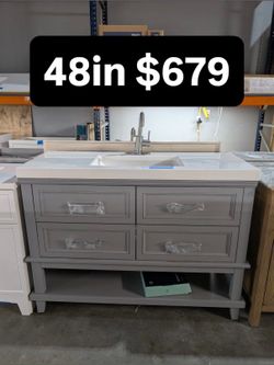 48in Bathroom Vanity with Top and Faucet