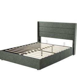 Queen Size Bed Frame / Headboard With Lift Up Storage 