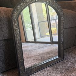Heavy Vintage Cracked Glass Arched Decor Mirror