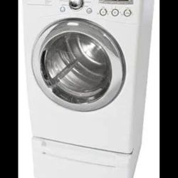 LG Tomm  27 Inch Electric Dryer with 7.3 Cu. Ft. Capacity, 9 Drying Programs, and Sensor Dry System: White