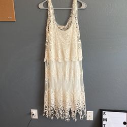 Boston Proper White Lace Dress 