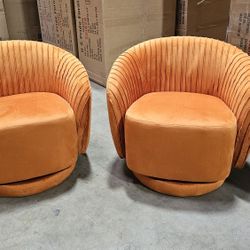 Silla giratoria de terciopelo contemporáneo con capacidad de giro de 360°