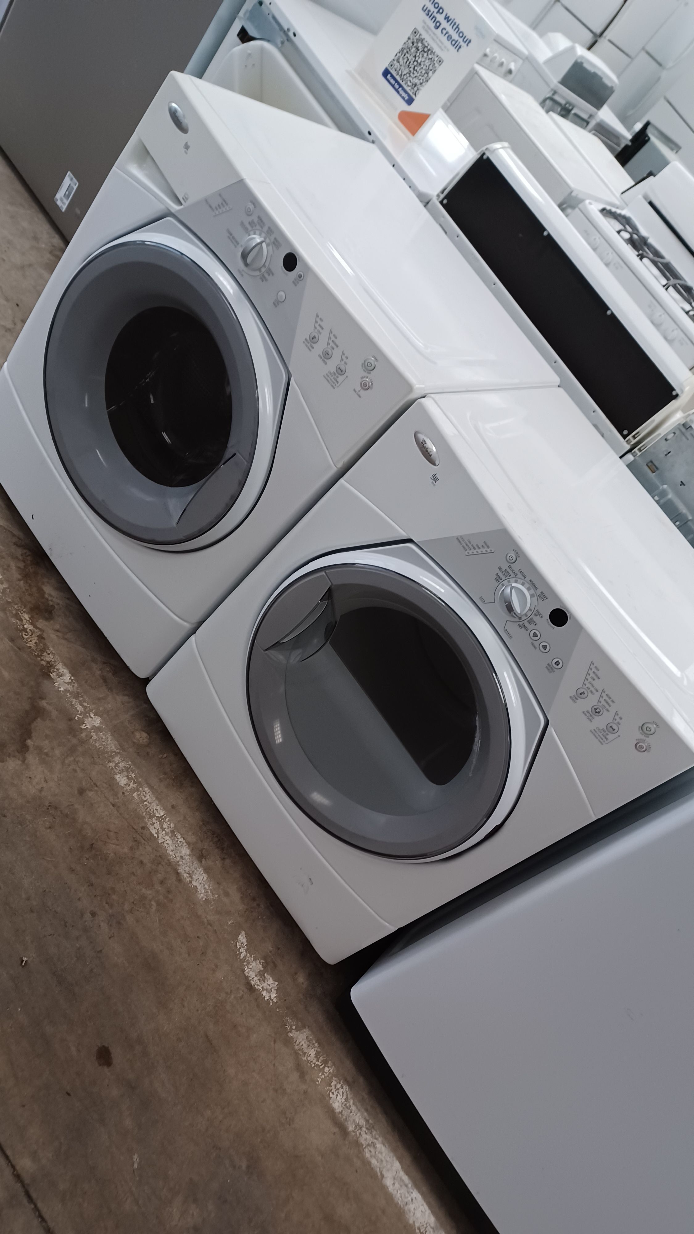 Whirlpool duet front load washer and electric dryer set