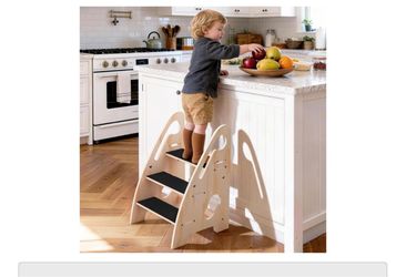 Wooden Kids Kitchen Step Stool Tower