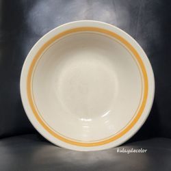 Vintage Stoneware Prinetti 9" Bowl Gold Orange Band Ring Stripe Replacement Bowl