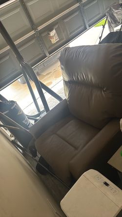 Power lift chair - brown leather