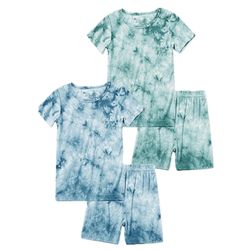 Toddler Bamboo Sleepwear Short-Sleeve 4-Piece Set — Size: 4T