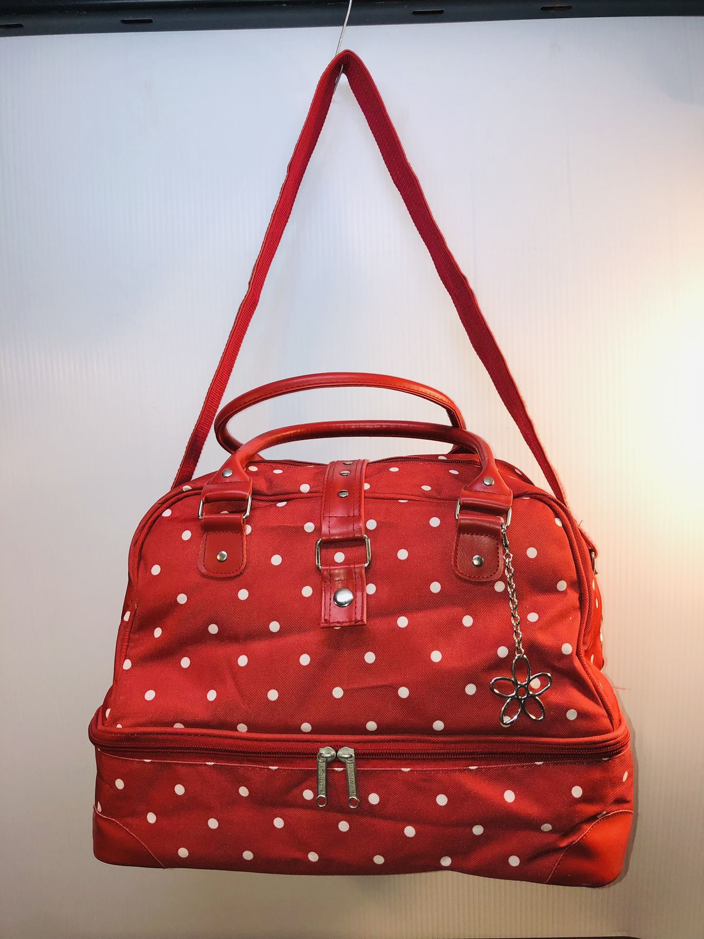 Red Polka Dot Food Pan Travel Carrying Bag Baker - 2 Sections Temp-tations Insulated 