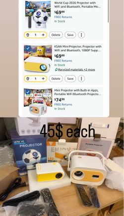 Projector, Projector with WiFi and Bluetooth, 1080P Support Movie Projector with Built-in Speaker, Compatible with Smartphone, HDMI, USB, AV, Fire Sti