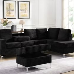 New Sectional With Ottoman And Free Delivery 