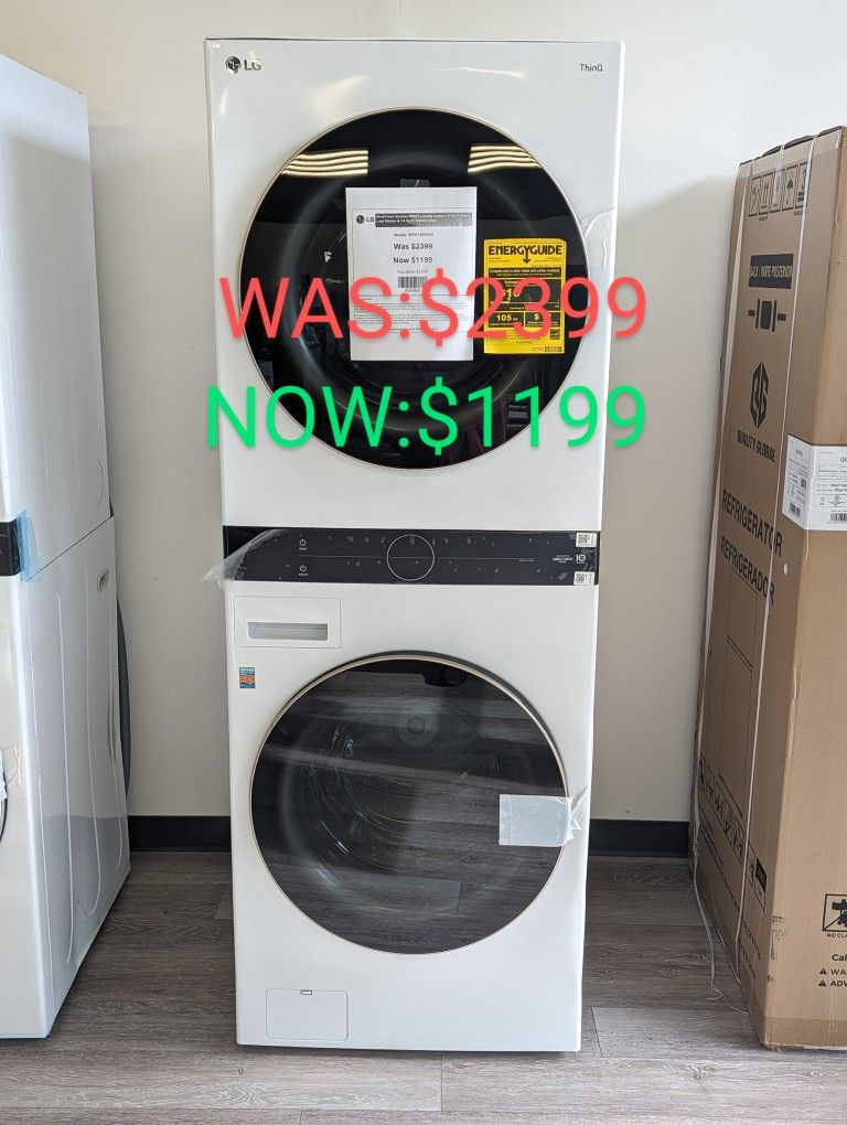 LG WashTower 4.5cu Front Load Washer and 7.4cu Electric Dryer with