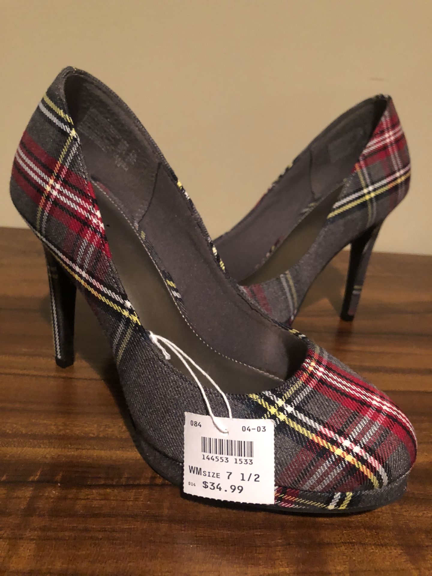 Plaid Patterned Heels