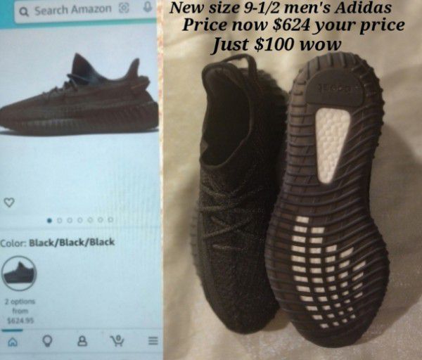 Brand New Men's Size 9 And 1/2 Adidas Black Sneakers Boots Price Comparison Right Now Anyway