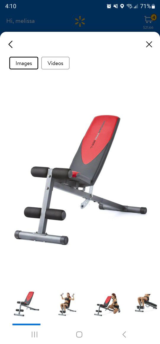 WeiderPro 255 L  Adjustable Exercise Bench