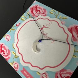 925 Sterling Silver Moon Symbol Pendant Thread Necklace 