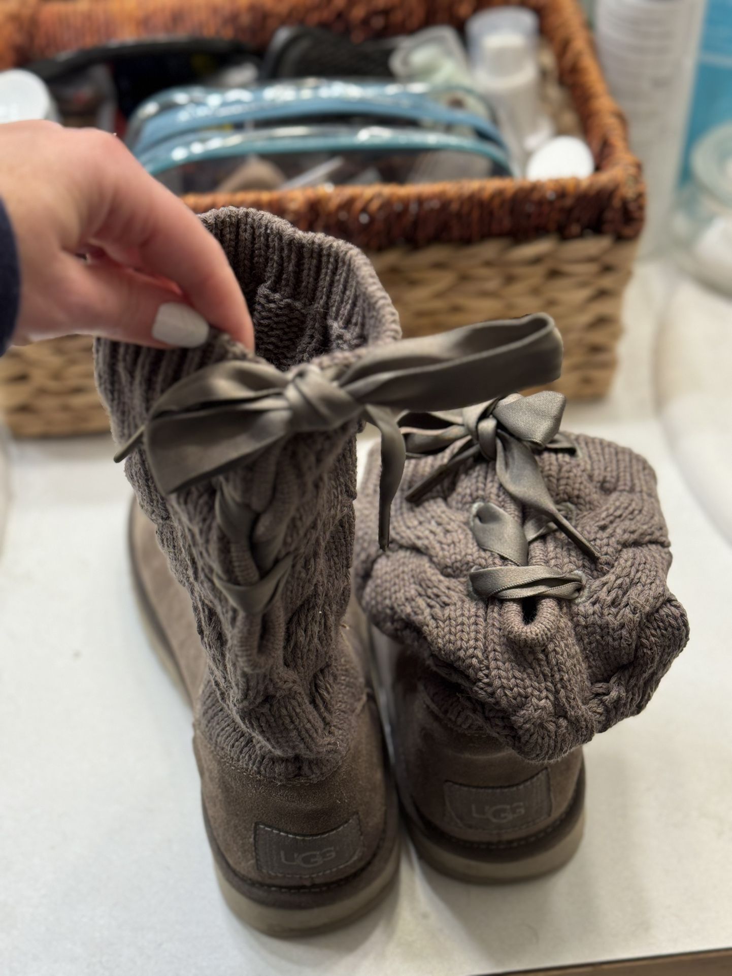 Uggs Gray Knit Boots- 7