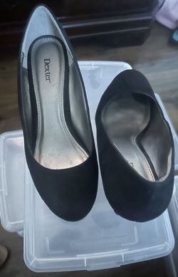 Blk Dexter Suede Wedge Pumps…. 8W