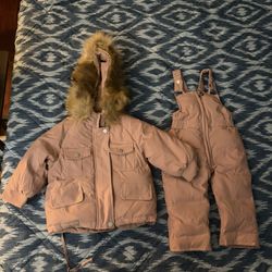 Girls’ Pink Winter Snow Suit & Unicorn Boots – 3-Piece Bundle