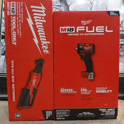 NEW MILWAUKEE M18 FUEL 3/8 IMPACT WRENCH AND RATCHET 