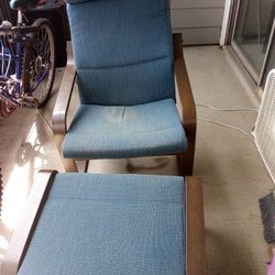 IKEA Poang Chair With Ottoman! 