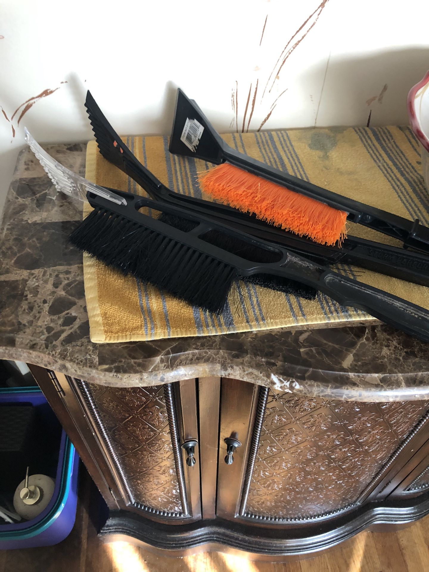 Three Snow Brushes With Ice Scraper $3 Ea
