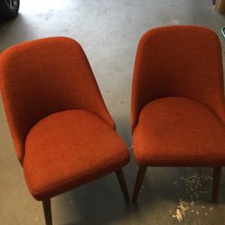 Two West Elm Chairs With Thick Plushy Cushions