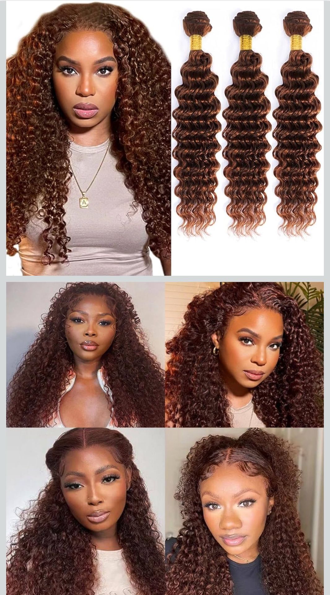Brazilian Reddish Brown Remy Hair Bundle. Only 1 Bundle. 14-16 inches
