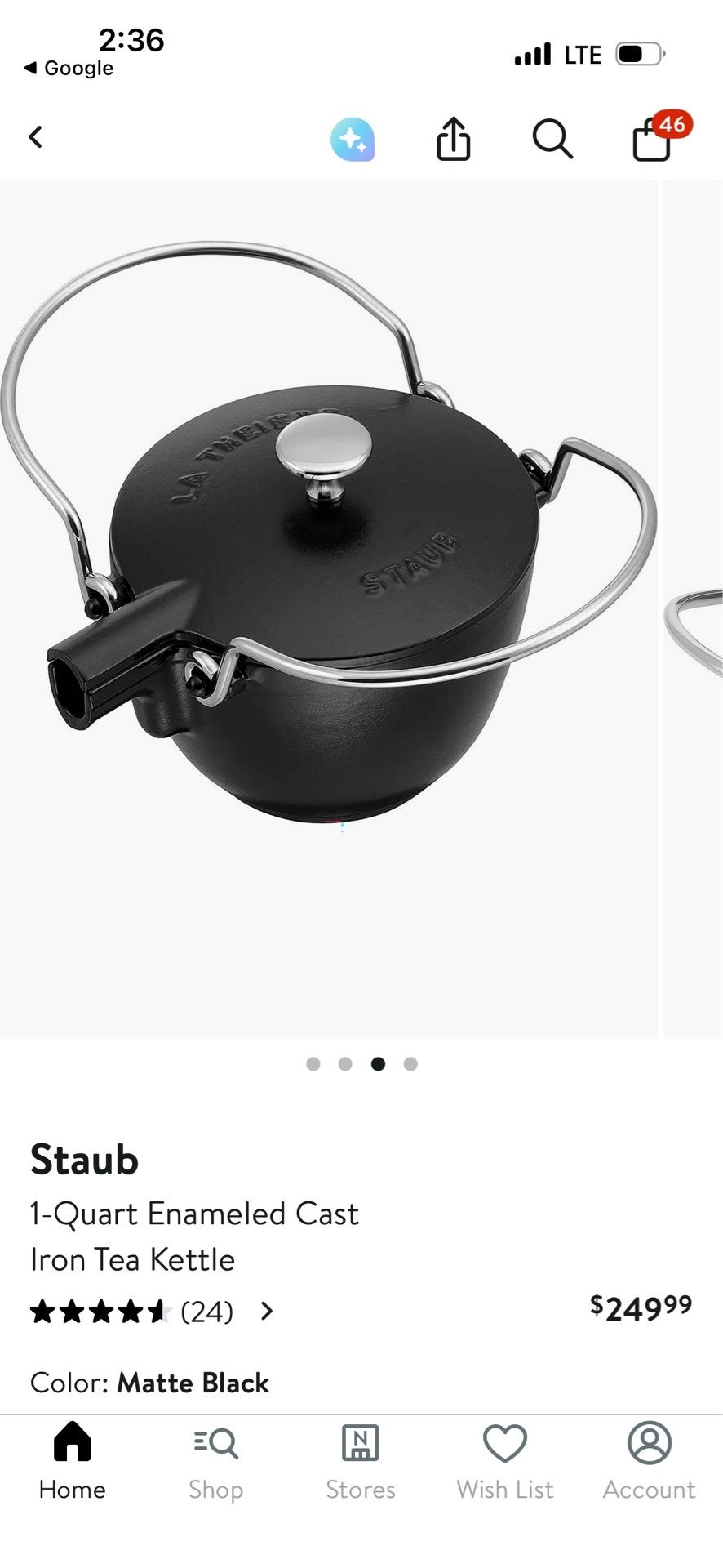 Staub 1-Quart Enameled Cast Iron Tea Kettle