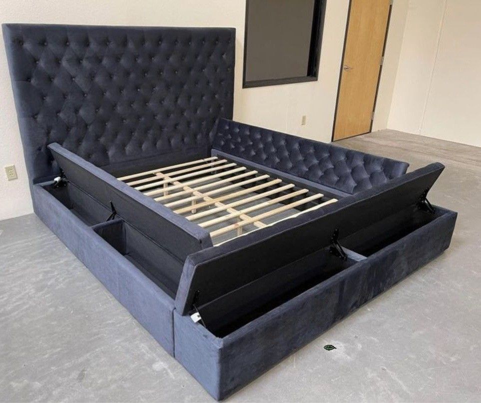 Bliss Velvet Queen Bed6 color available,All Products : American Fashion Style Bags On Sale