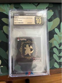 CGC Dragonite 24k Gold Sticker Pristine 10