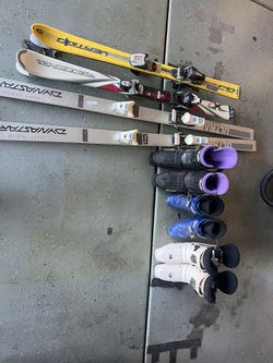  Skis and Matching Boots Set