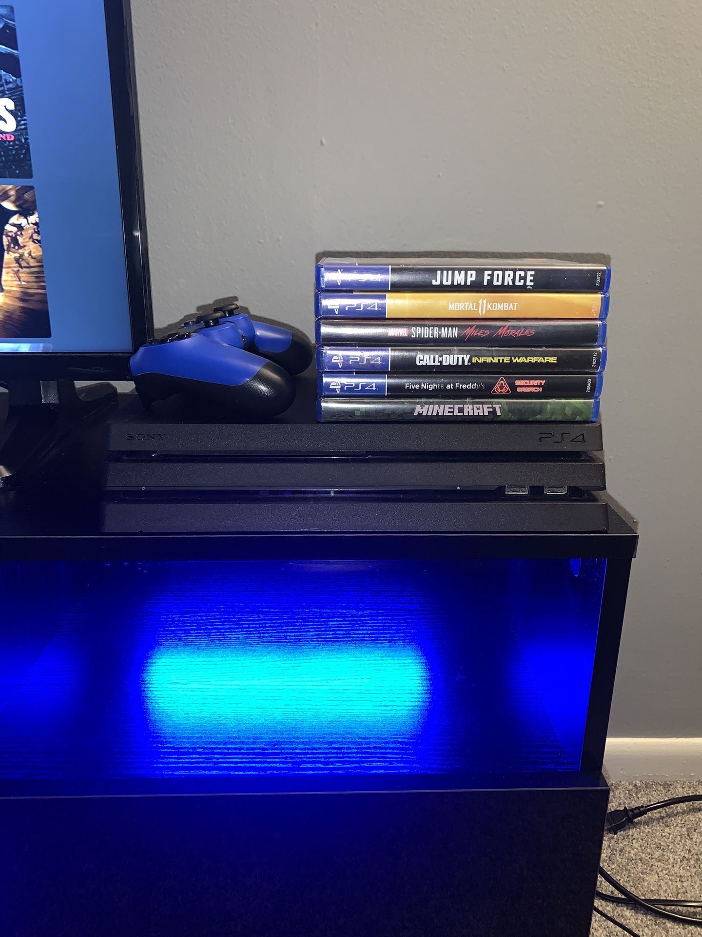 - $140. - PS4 With Original Controller and Charging Cable. HDMI, Power cord 6 games and Sony Kinect Camera Included.