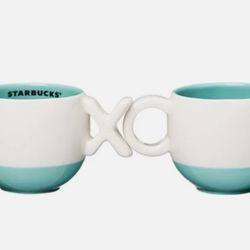 Starbucks Ceramic Demi Set Espresso Cup Mug 3 oz Green White Limited Edition