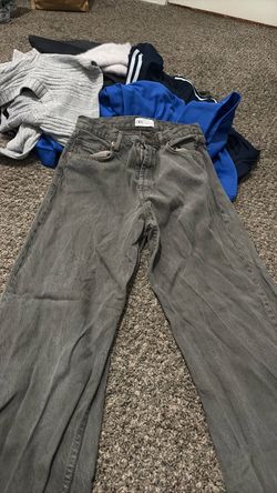 Zara Gray Wide-Leg Jeans