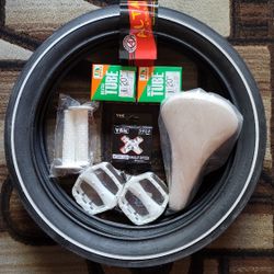 NEW Bicycle Bmx Parts Bundle 20" White