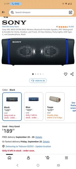 Sony SRS-XB33 Bluetooth speaker