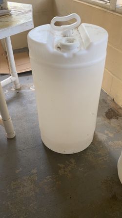 15 Gallon White Plastic Barrel