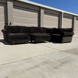 Beautiful Ashley Furniture Brown Sectional With Ottoman (Delivery Available)