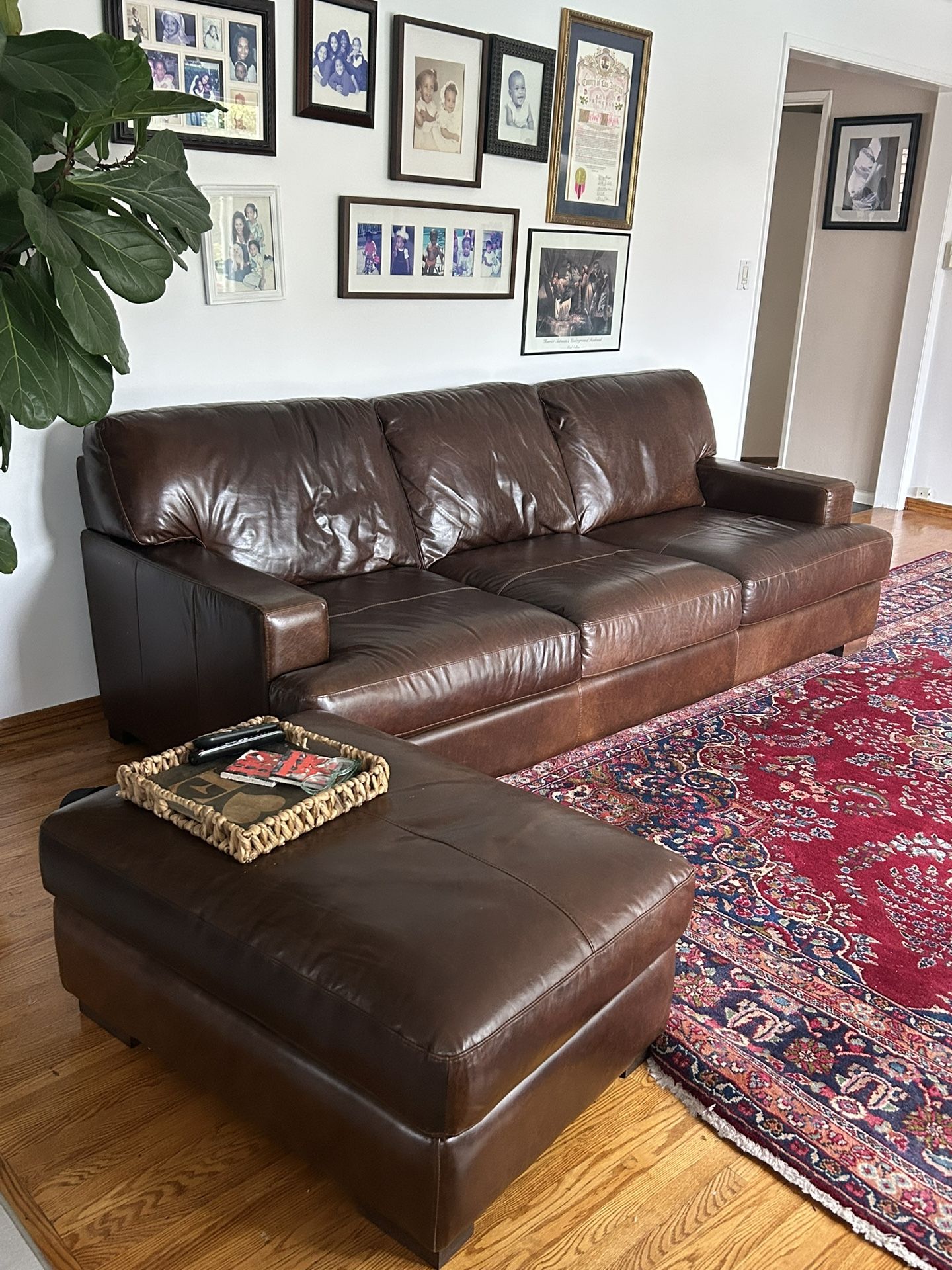 Brand New Brown Leather Couch  With  Ottoman Only $900.00!!
