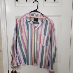 Abercrombie Colorful Striped Shirt Blouse Cropped