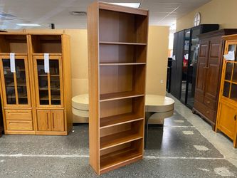 Natural Finish 6-Shelf Tall Bookcase