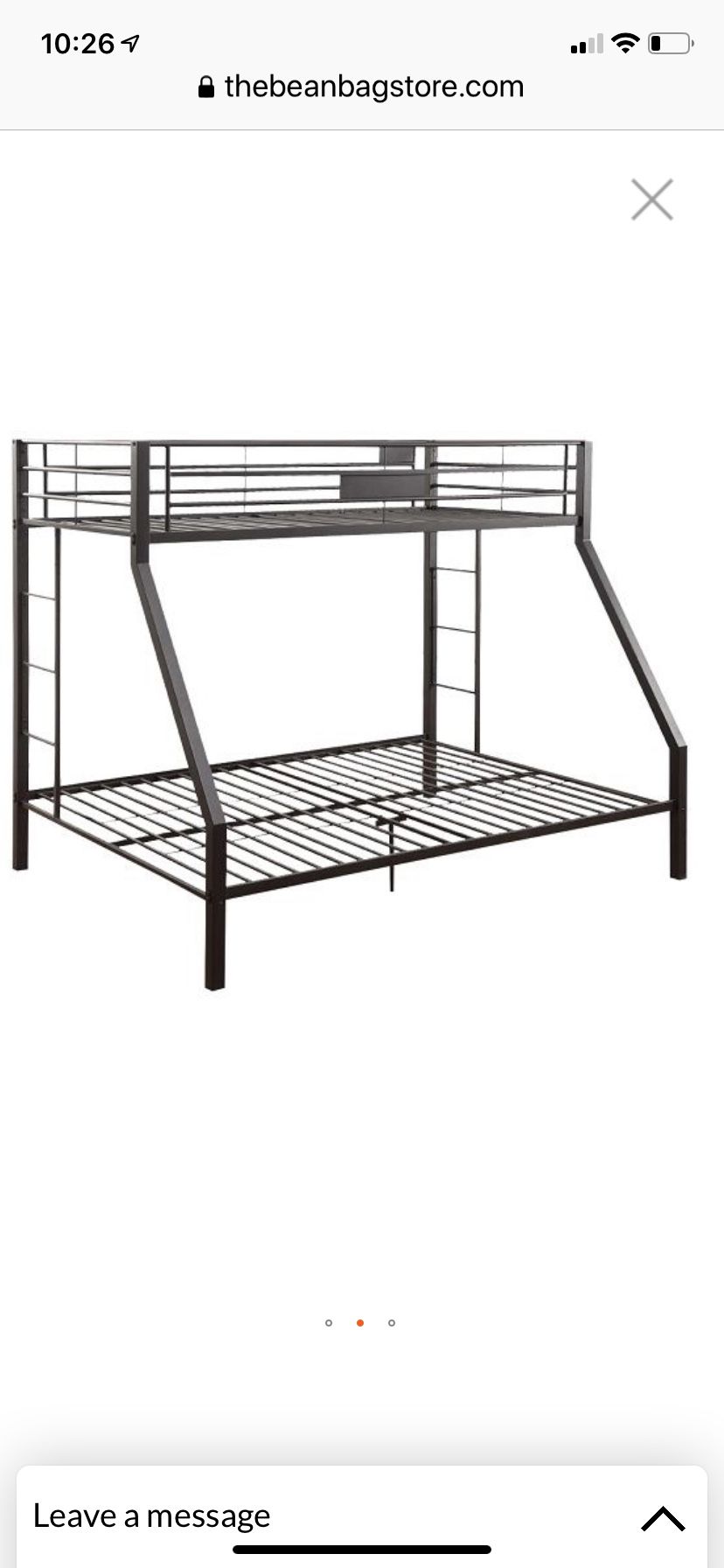 bunk beds black frame queen /xl twin